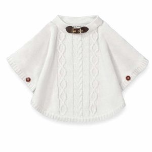White knit Cape poncho